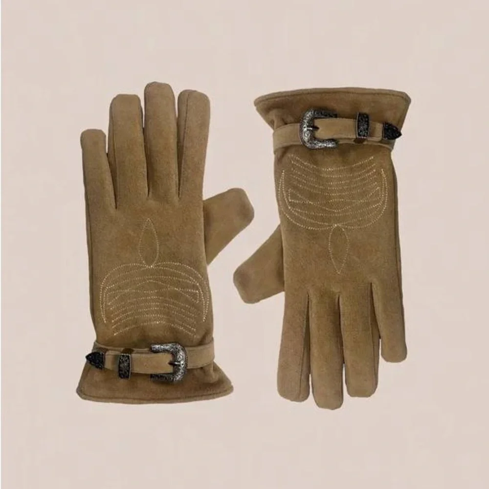 Anthropologie FOUND Elegant Suede New with tags Leather Gloves S/M